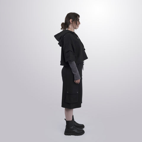 Short Sleeve Crop Fleece Hoodie