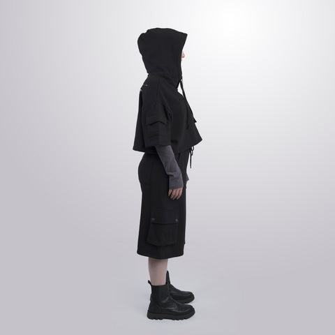 Short Sleeve Crop Fleece Hoodie