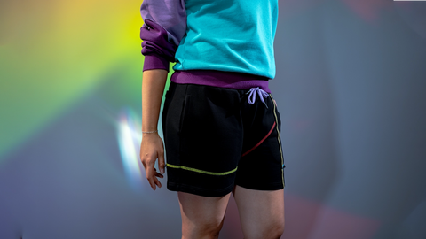 Prism Rainbow-Stitch Sweatshorts
