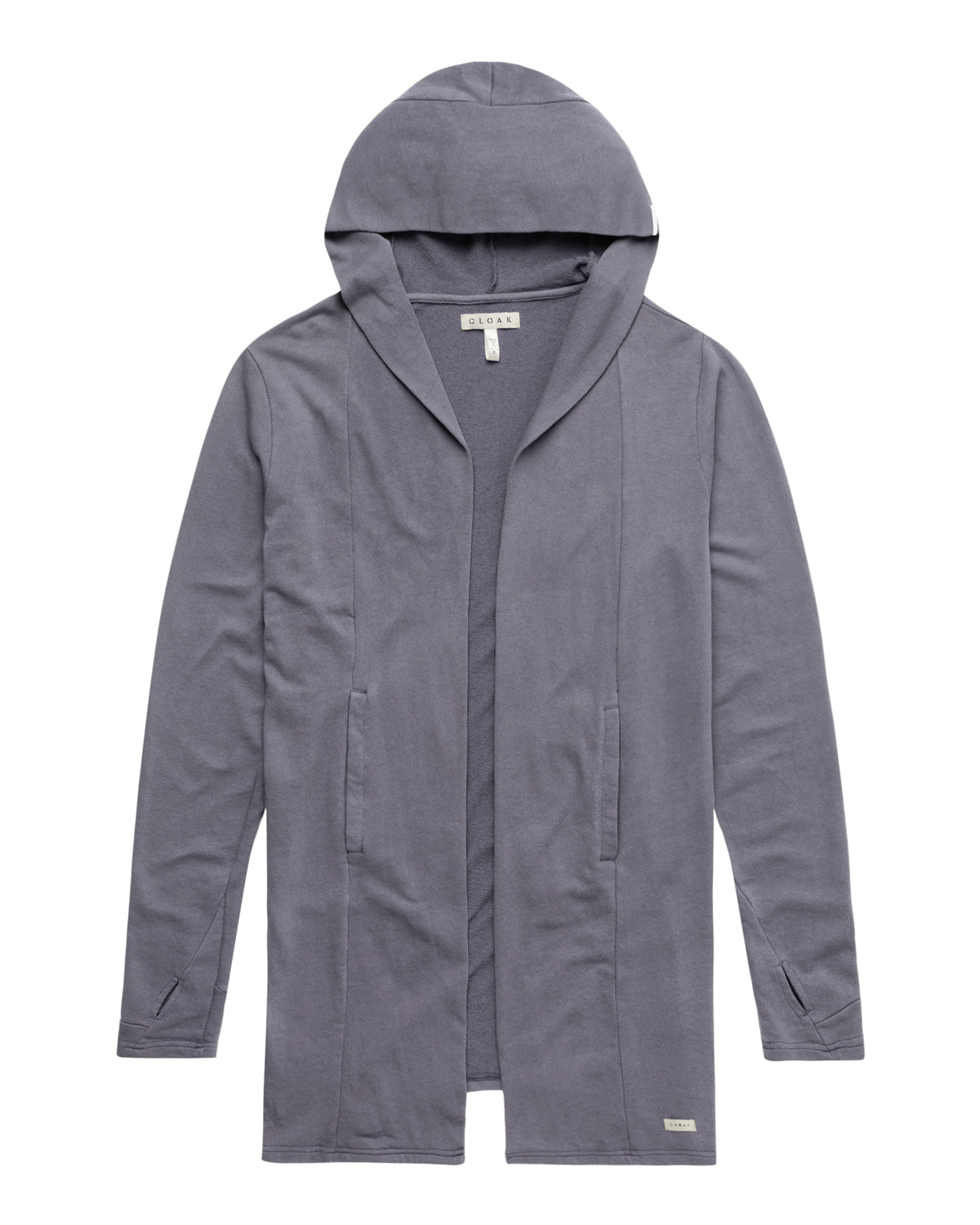 BUTTER LONG HOOD CARDIGAN SMOOTH GREY