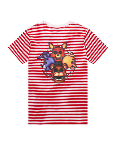 FNAF HEADLINERS STRIPED TEE RDBK