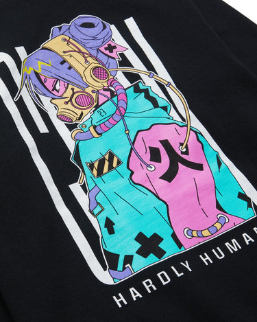 HARDLY HUMAN/E HOODIE BLACK HOODIE HARDLY HUMANE 