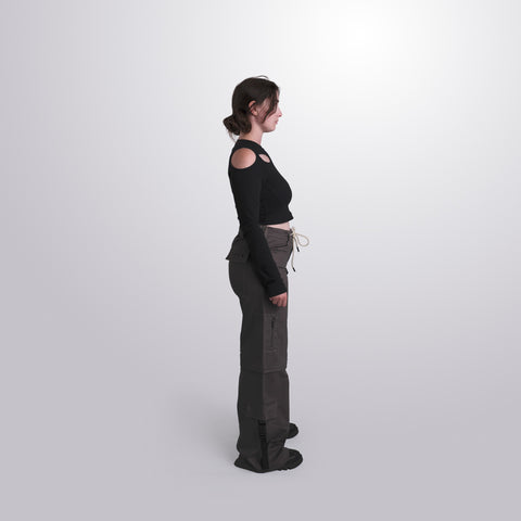Cutout Cropped Long Sleeve
