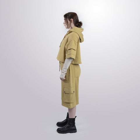 Short Sleeve Crop Fleece Hoodie