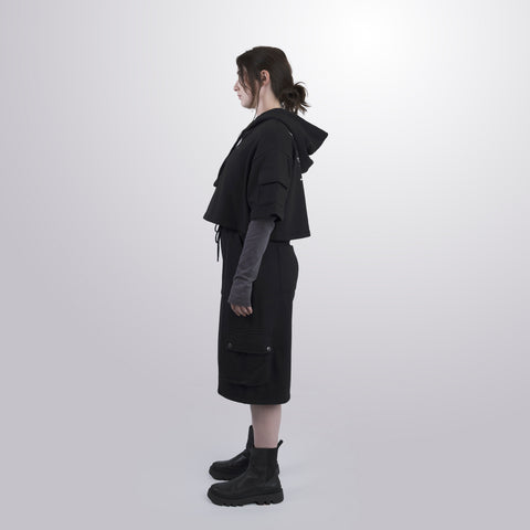 Short Sleeve Crop Fleece Hoodie