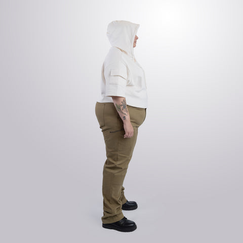 Short Sleeve Crop Fleece Hoodie