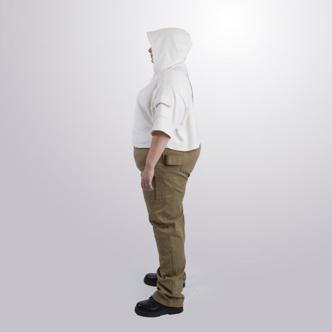 Short Sleeve Crop Fleece Hoodie