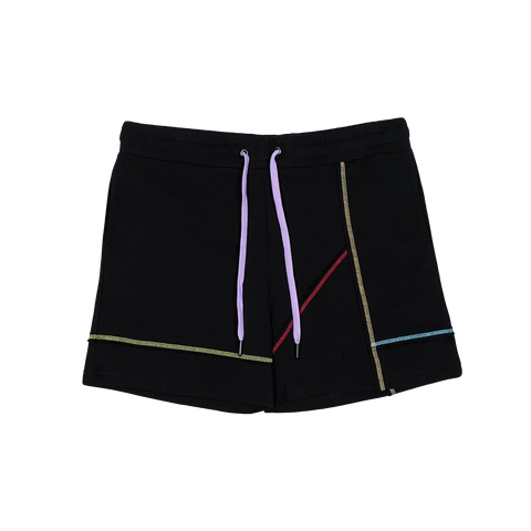 Prism Rainbow-Stitch Sweatshorts