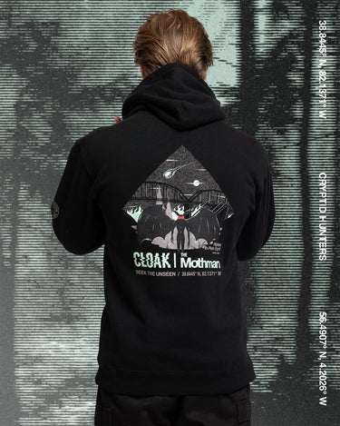 MOTHMAN PULLOVER HOODIE BLK HOODIE CRYPTID 