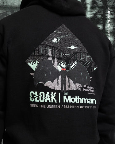 MOTHMAN PULLOVER HOODIE BLK HOODIE CRYPTID 