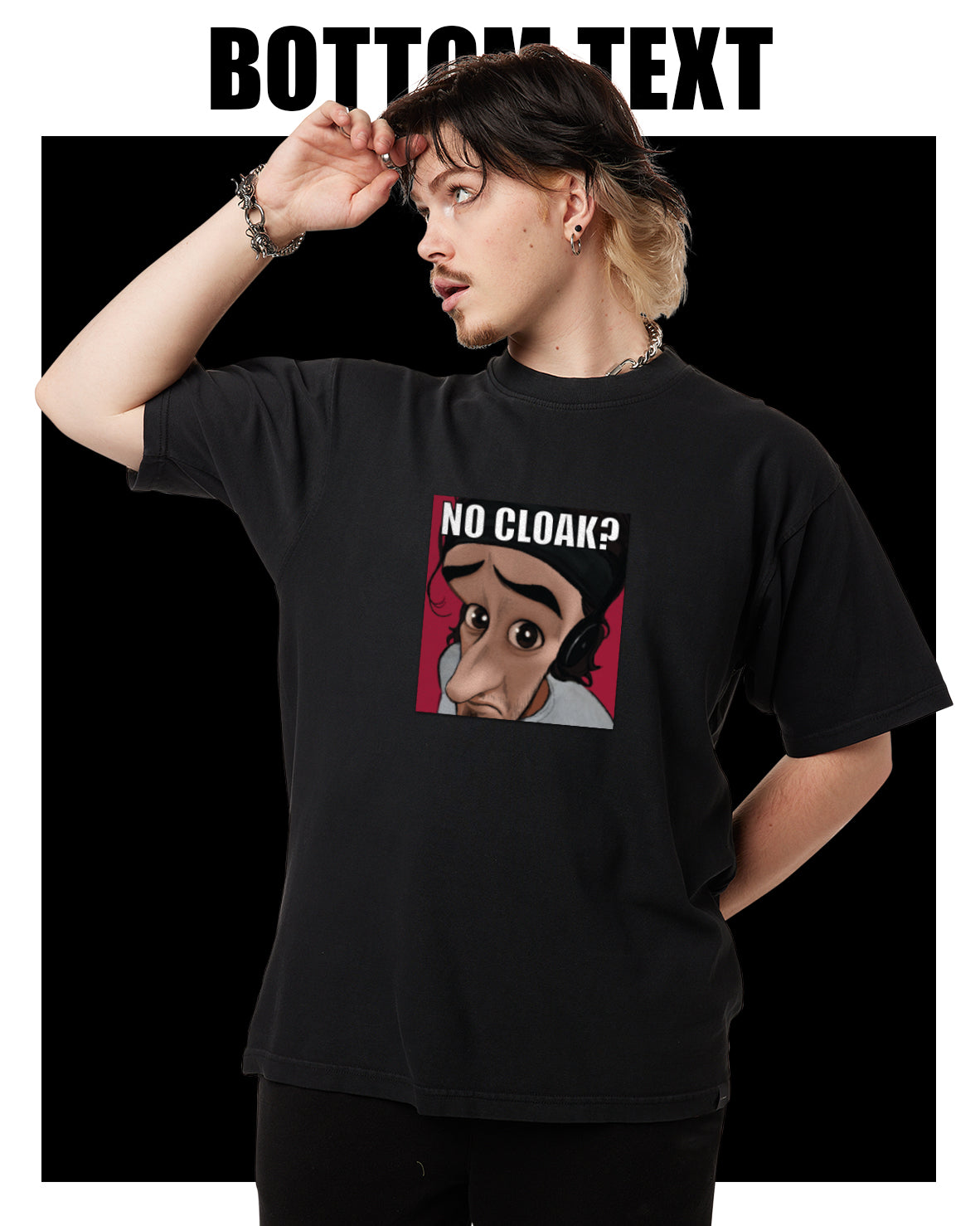 ODDLY SPECIFIC NO CLOAK TEE BLK