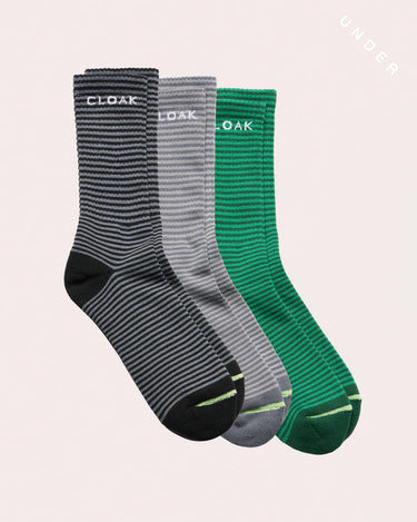 COMF NANO STRIPE CREW SOCK (3 PACK)