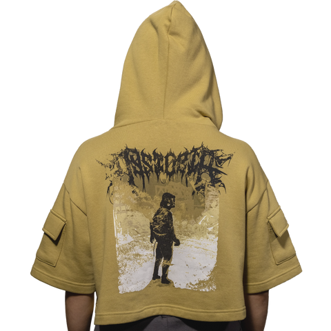Short Sleeve Crop Fleece Hoodie