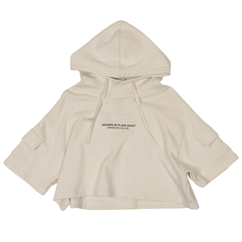 Short Sleeve Crop Fleece Hoodie
