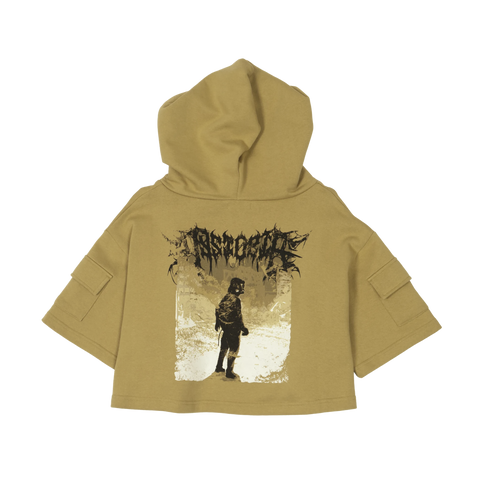 Short Sleeve Crop Fleece Hoodie
