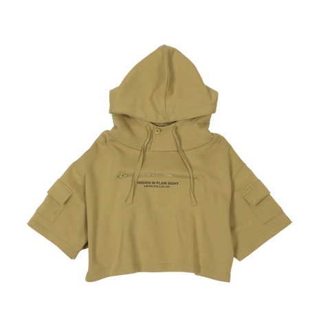 Short Sleeve Crop Fleece Hoodie