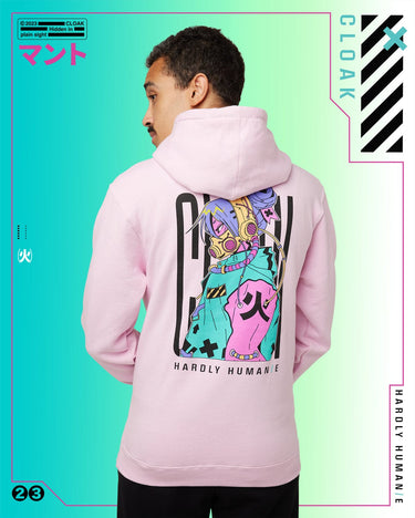 HARDLY HUMAN/E HOODIE PINK HOODIE HARDLY HUMANE 