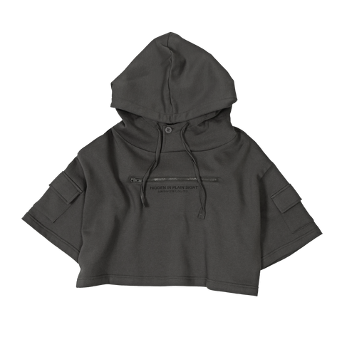 Short Sleeve Crop Fleece Hoodie