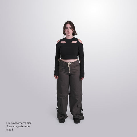 Cutout Cropped Long Sleeve