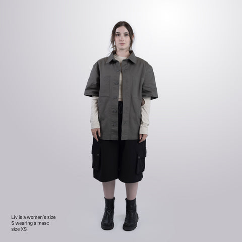 Twill Short Sleeve Shacket