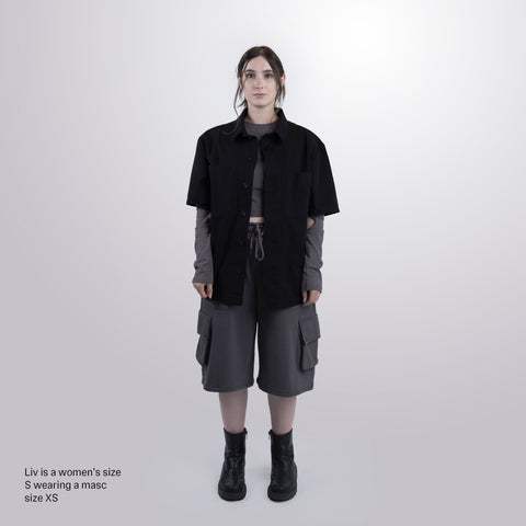 Twill Short Sleeve Shacket