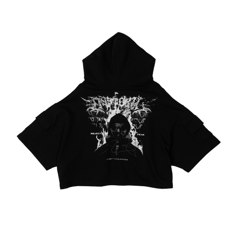 Short Sleeve Crop Fleece Hoodie