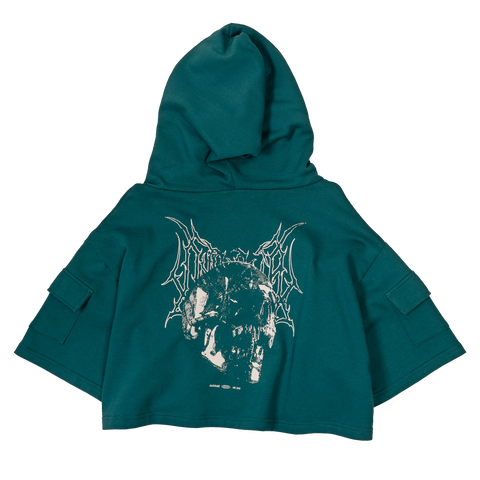 Short Sleeve Crop Fleece Hoodie