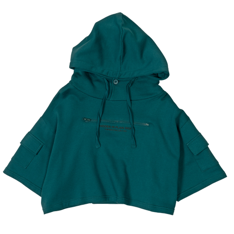 Short Sleeve Crop Fleece Hoodie