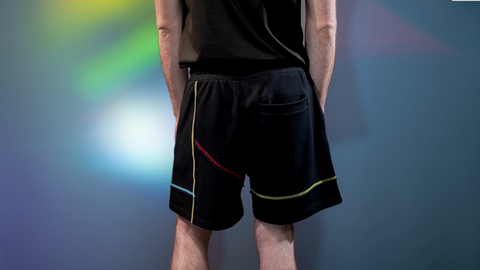 Prism Rainbow-Stitch Sweatshorts