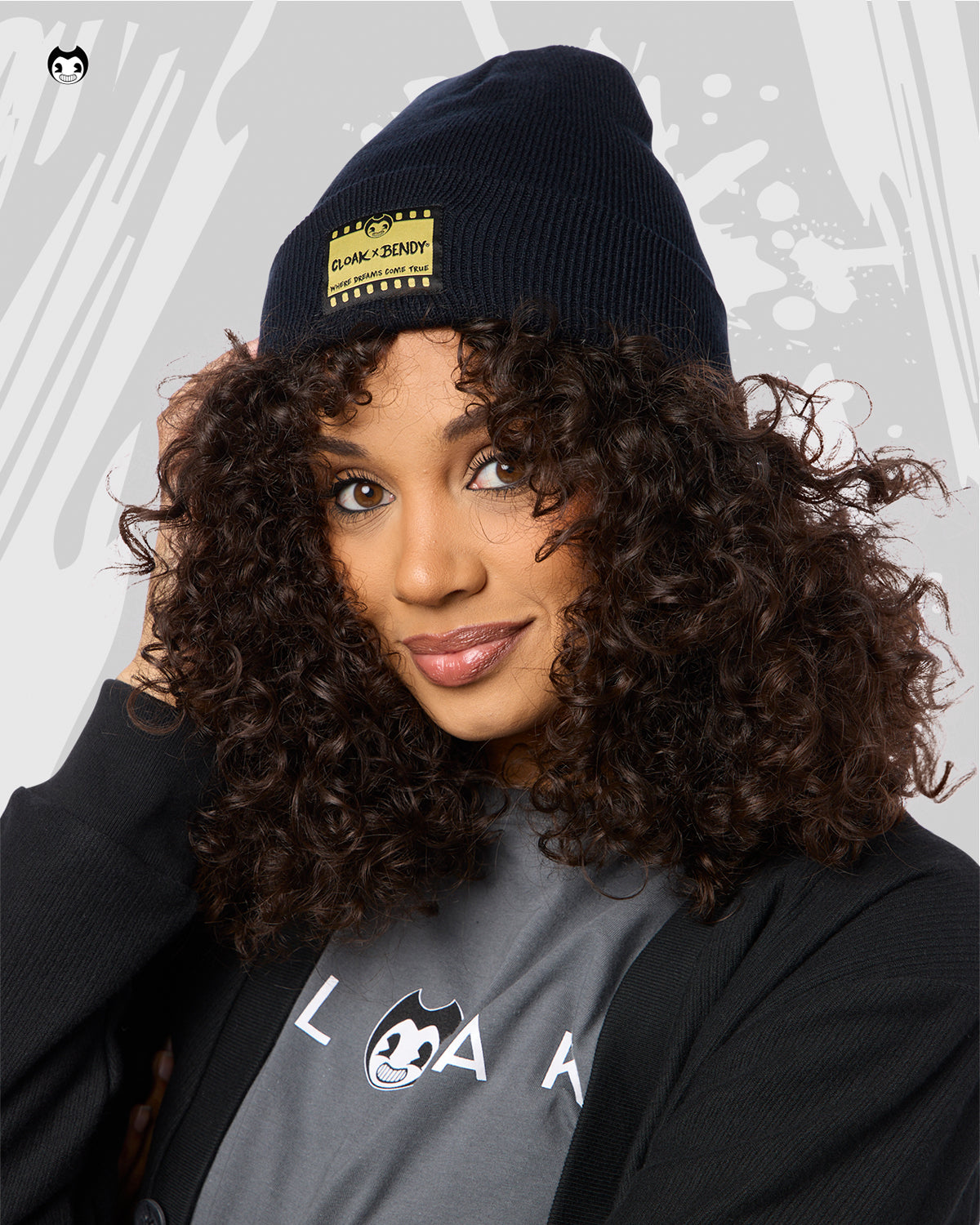 ANIMATION CEL BEANIE BLK